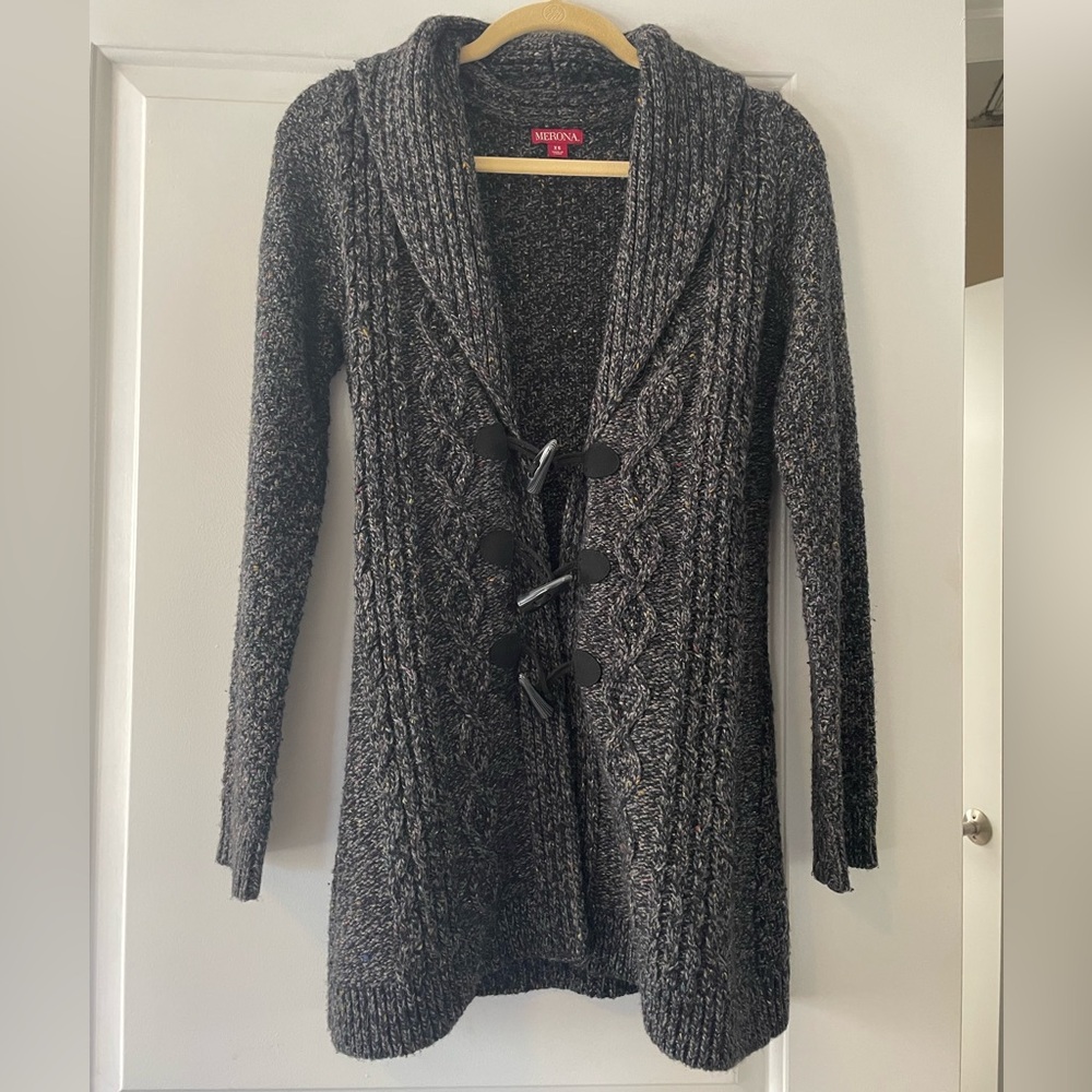 Merona Dark Gray Cable Knit Cardigan